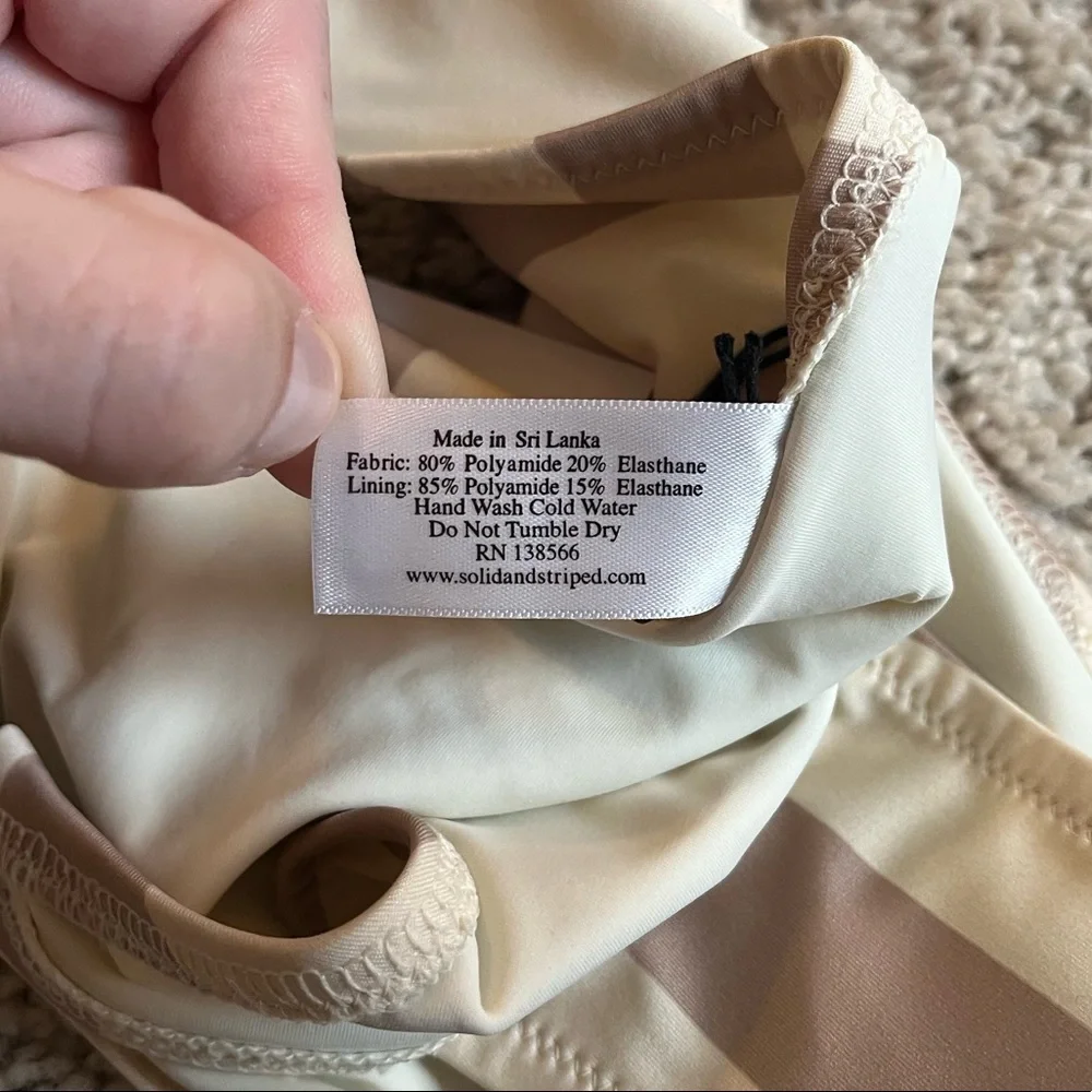 NWT Solid & Striped “The Morgan Bottom” in Tan and Cream Stripe | L